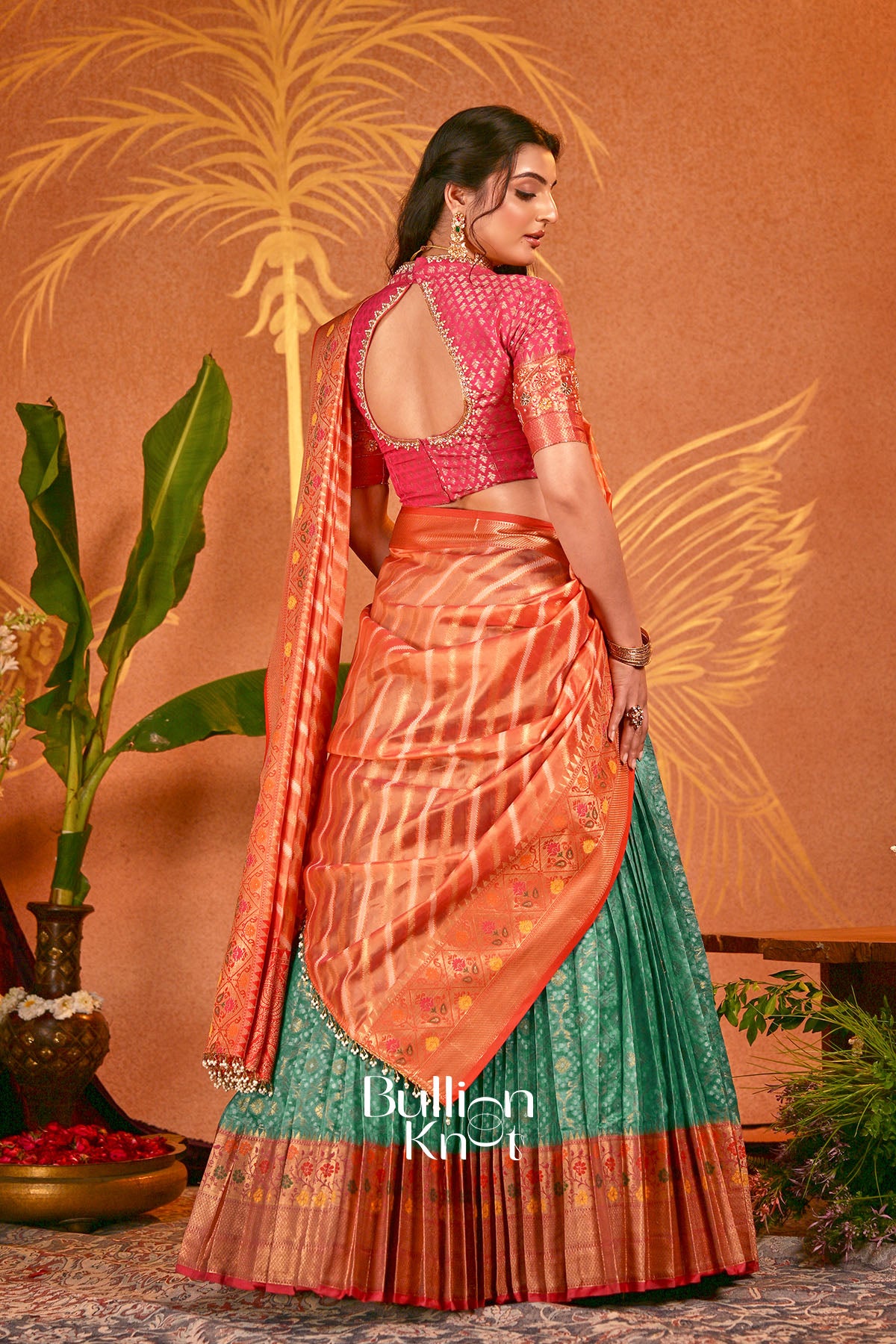 Mandira Orange Patola Silk Lehenga Set