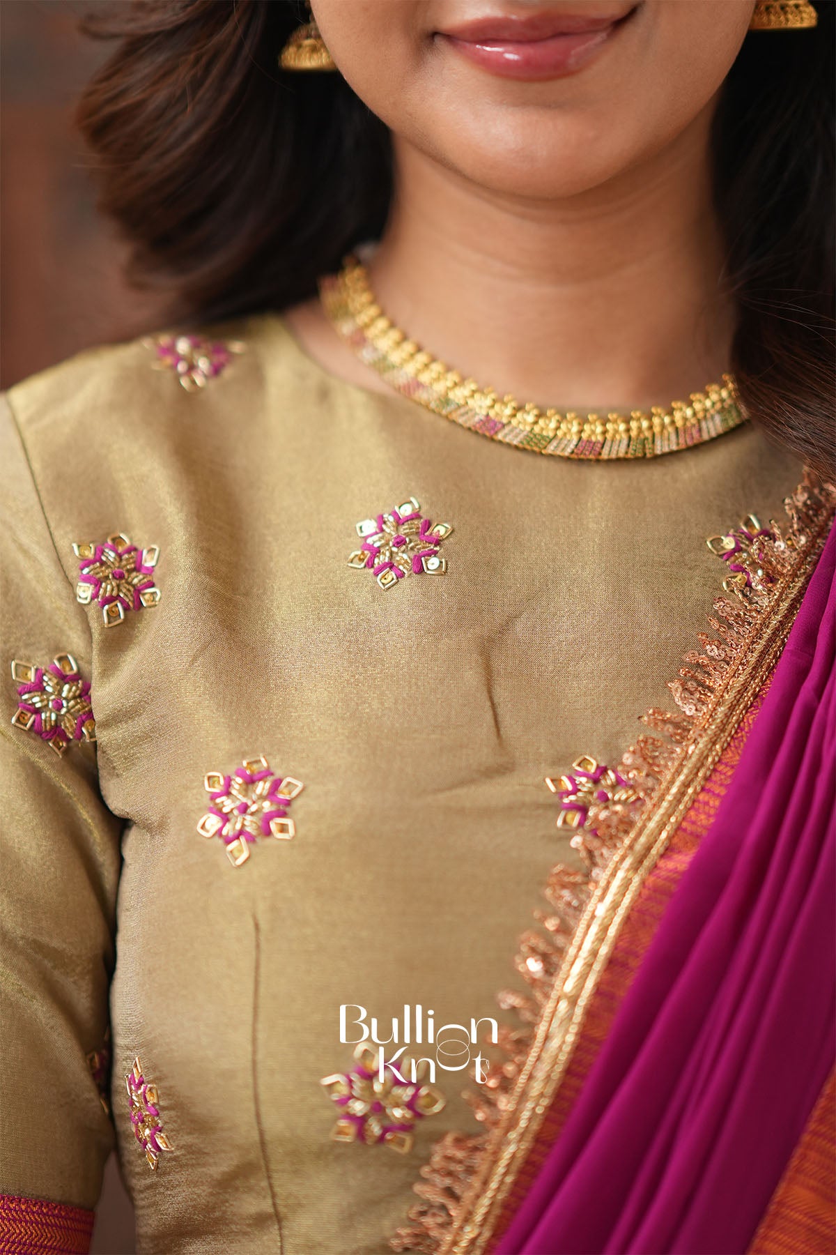 Saubhagya Copper Wine Natural Crep Lehenga Set