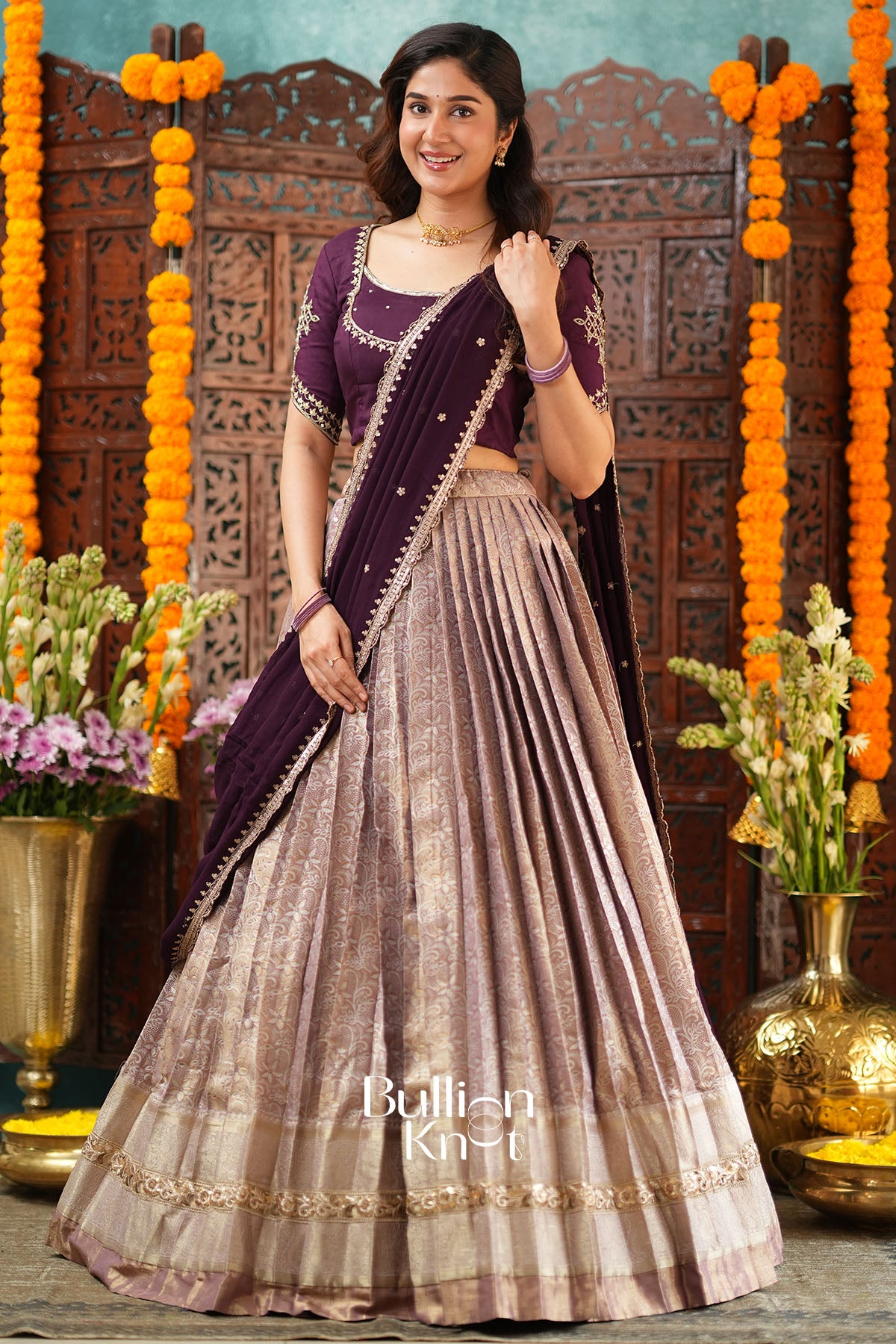 Lajja Russion Rich Wine Lehenga Set