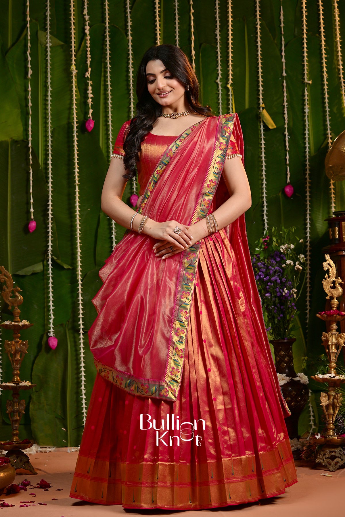 Rajwadi Paithani 2 in 1 Silk Lehenga set with Jacket