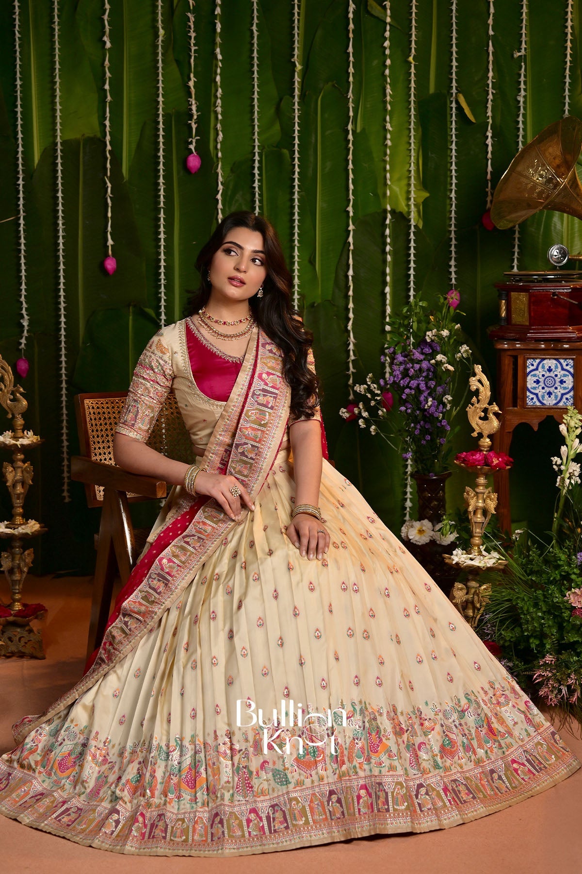 Shwetaya Pashmina Silk Lehenga Set