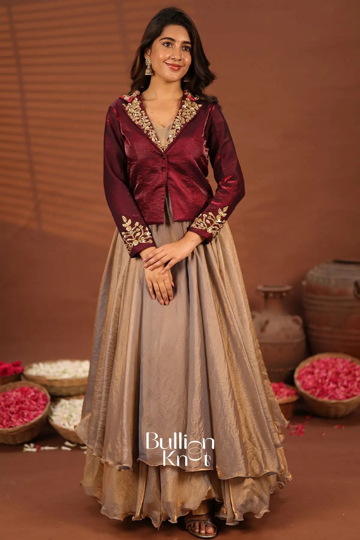 Regal steel gray and Merrun Jacket Indo western