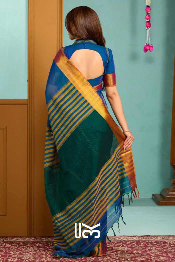 Babita Handloom Saree in Royal blue