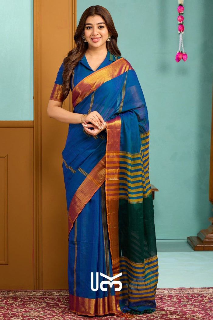 Babita Handloom Saree in Royal blue