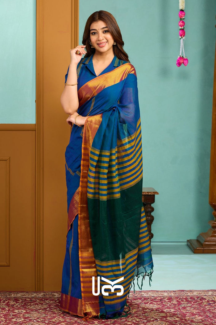 Babita Handloom Saree in Royal blue