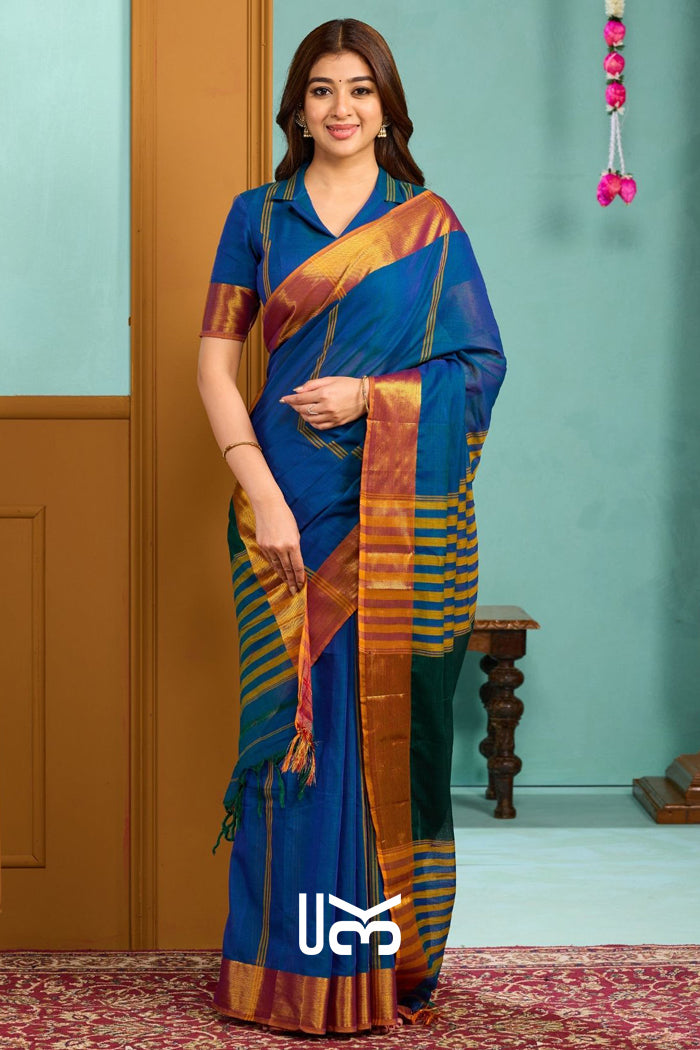 Babita Handloom Saree in Royal blue