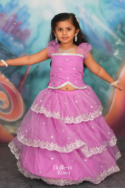 Baby Sumukti Lehenga Set in Lavender