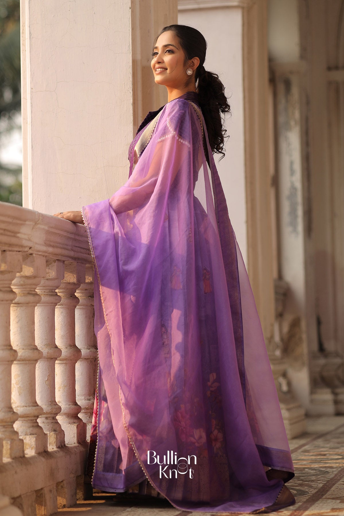 Begani Floral Silk (Dress) in Lavender