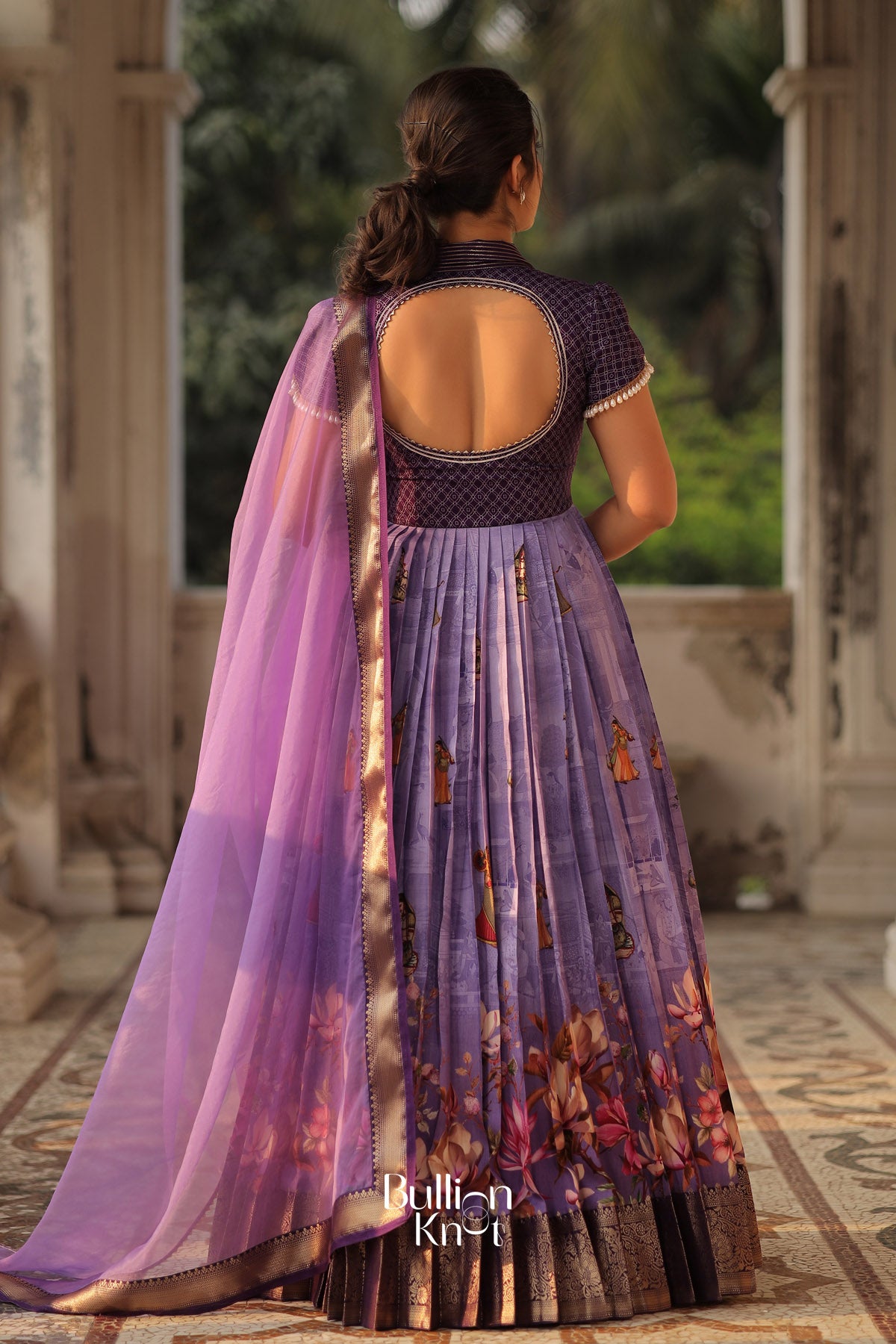 Begani Floral Silk (Dress) in Lavender