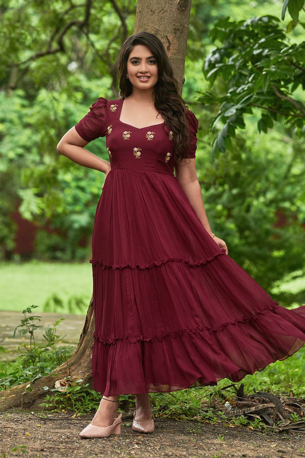 Boysenberry Georgette Frock - Bullionknot