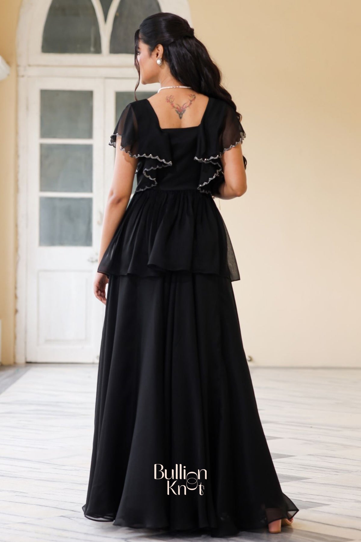 Celestial Indo Western in Black
