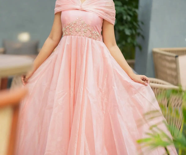 Cindrella Blush Maxi Dress - Elegant Party Wear | Stunning Design Cindrella Blush Maxi Dress - Elegant Party Wear | Stunning Design