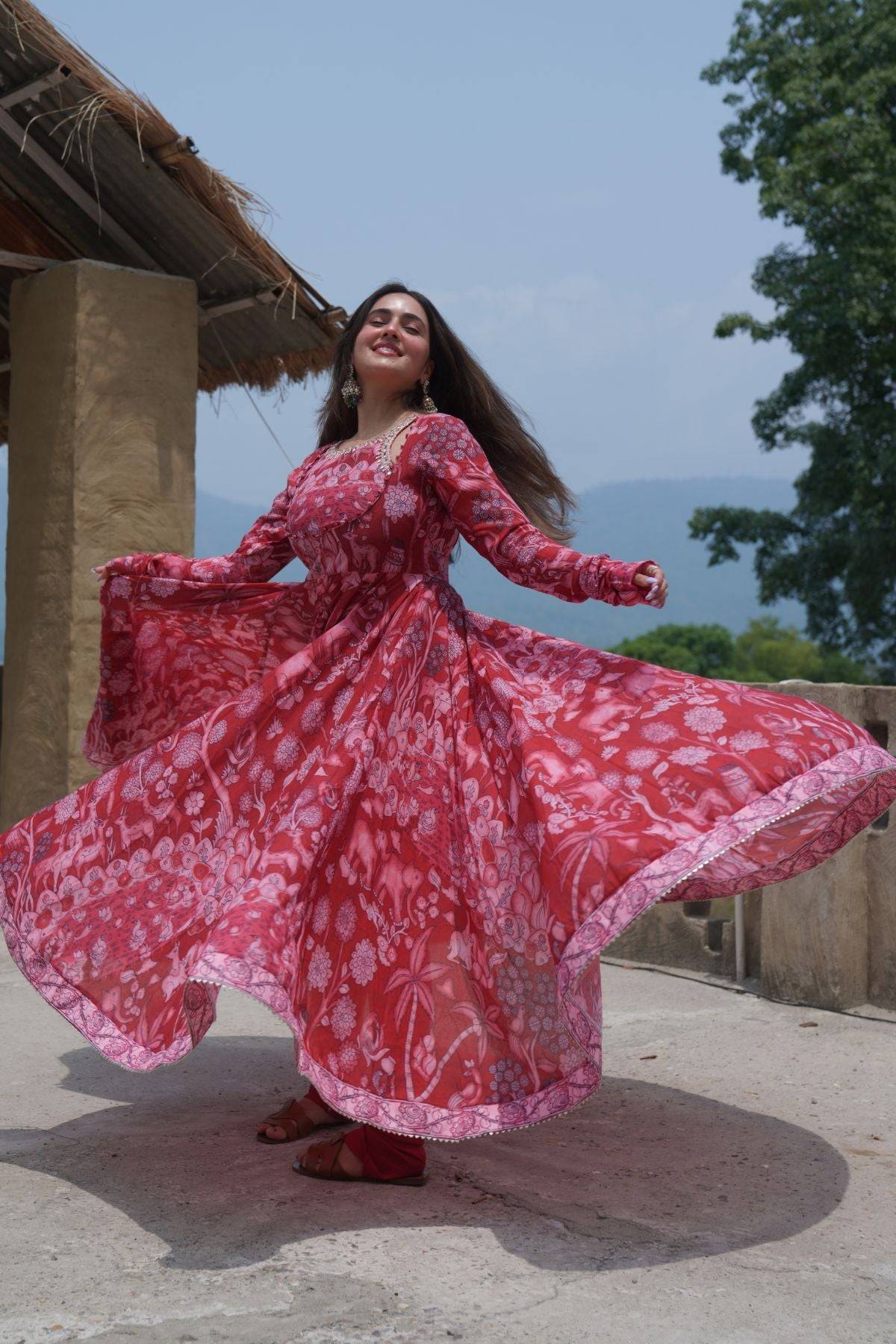 Alakhya Anarkali (Dress) in Red