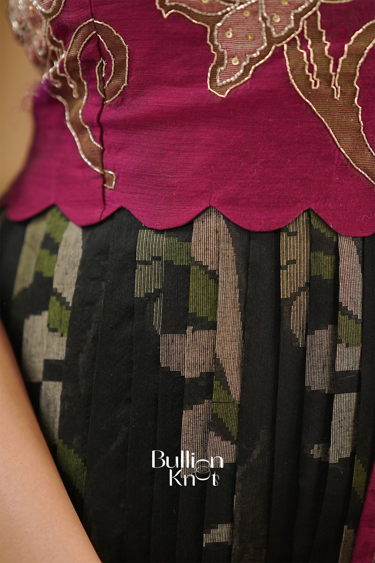 Vinitha Ikkat Pochampally Pattu (Dress) in Black