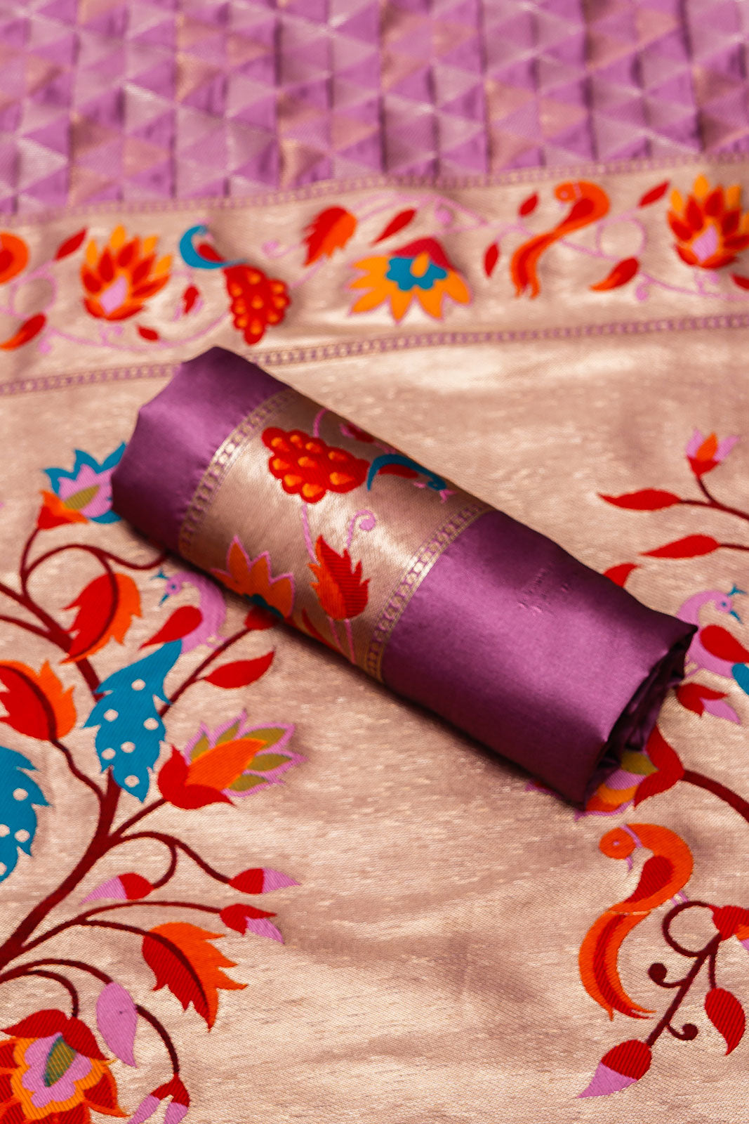 lilac pethani silk saree - Bullionknot