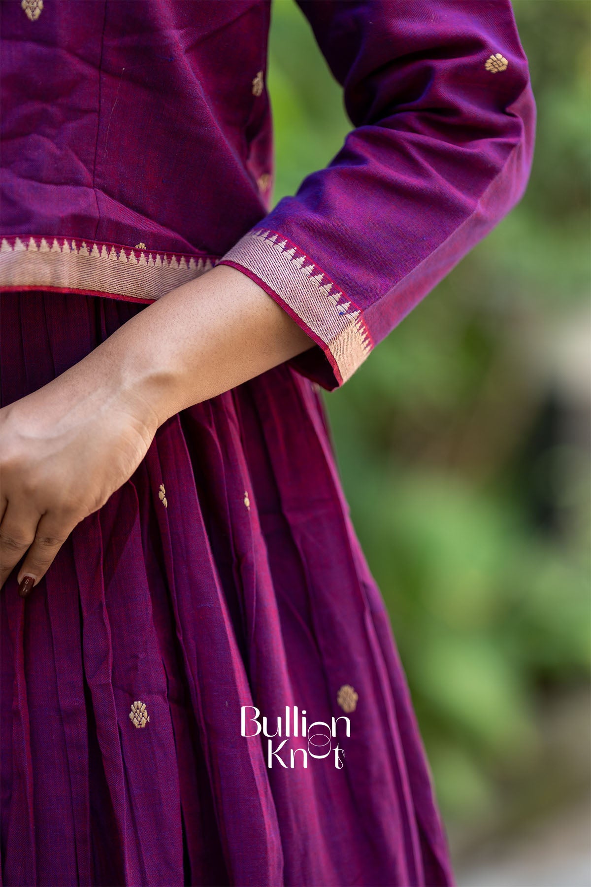 Ridhima Handloom Midi(Dress) in Magenta