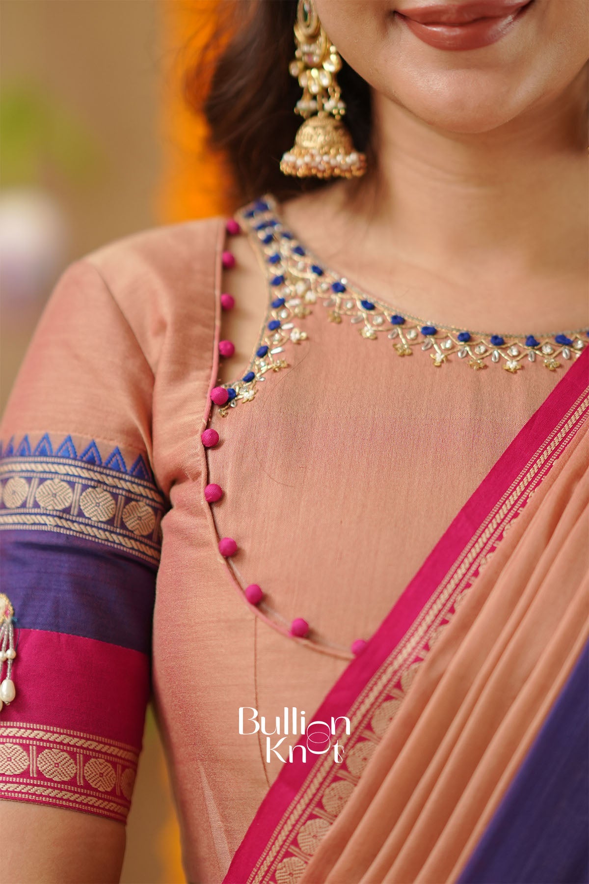 Mridula 2-In-1 Half Saree In Navy Blue
