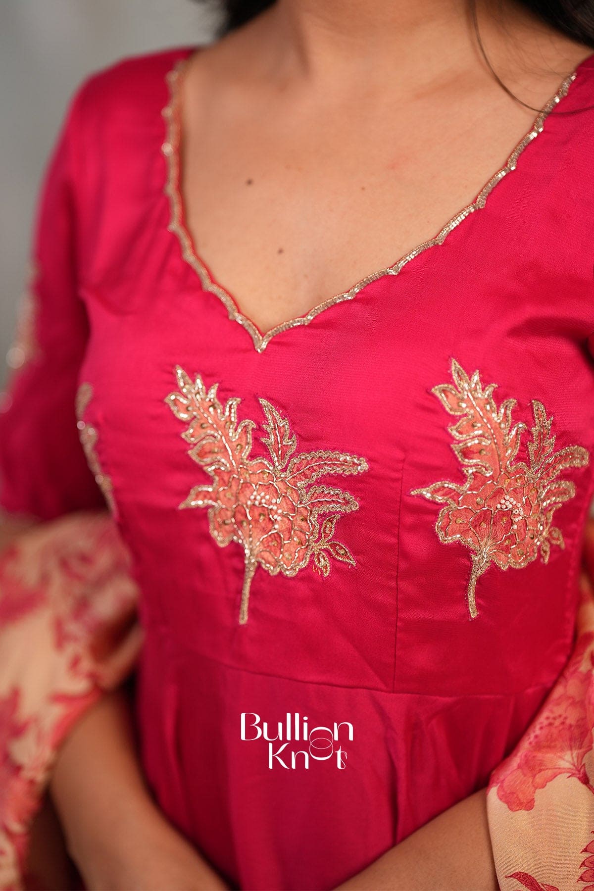 Palash Pink Anarkali Dress with Handwork Embroidery