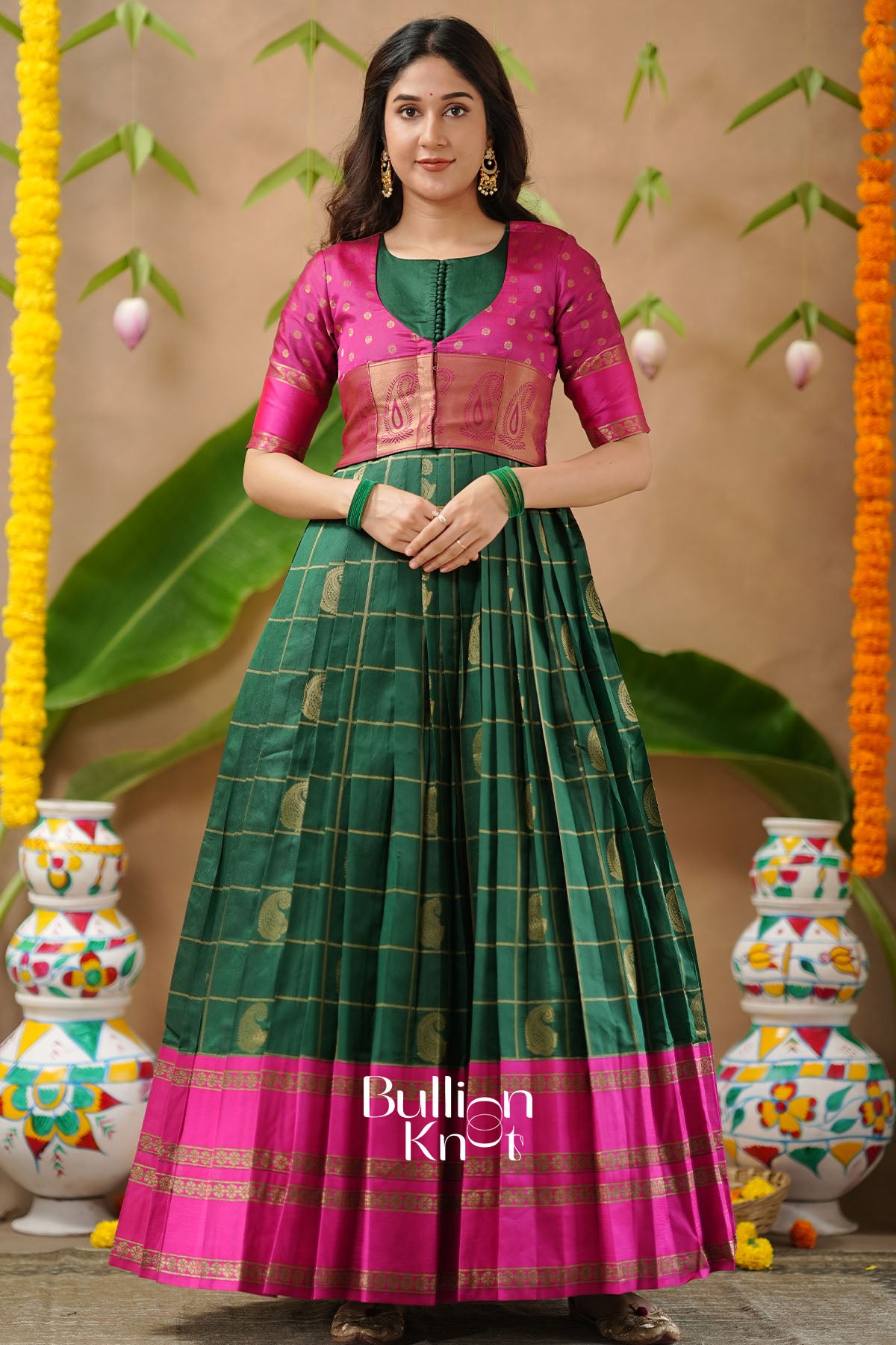 Sandhya Pattu Jacket (Dress) in Green