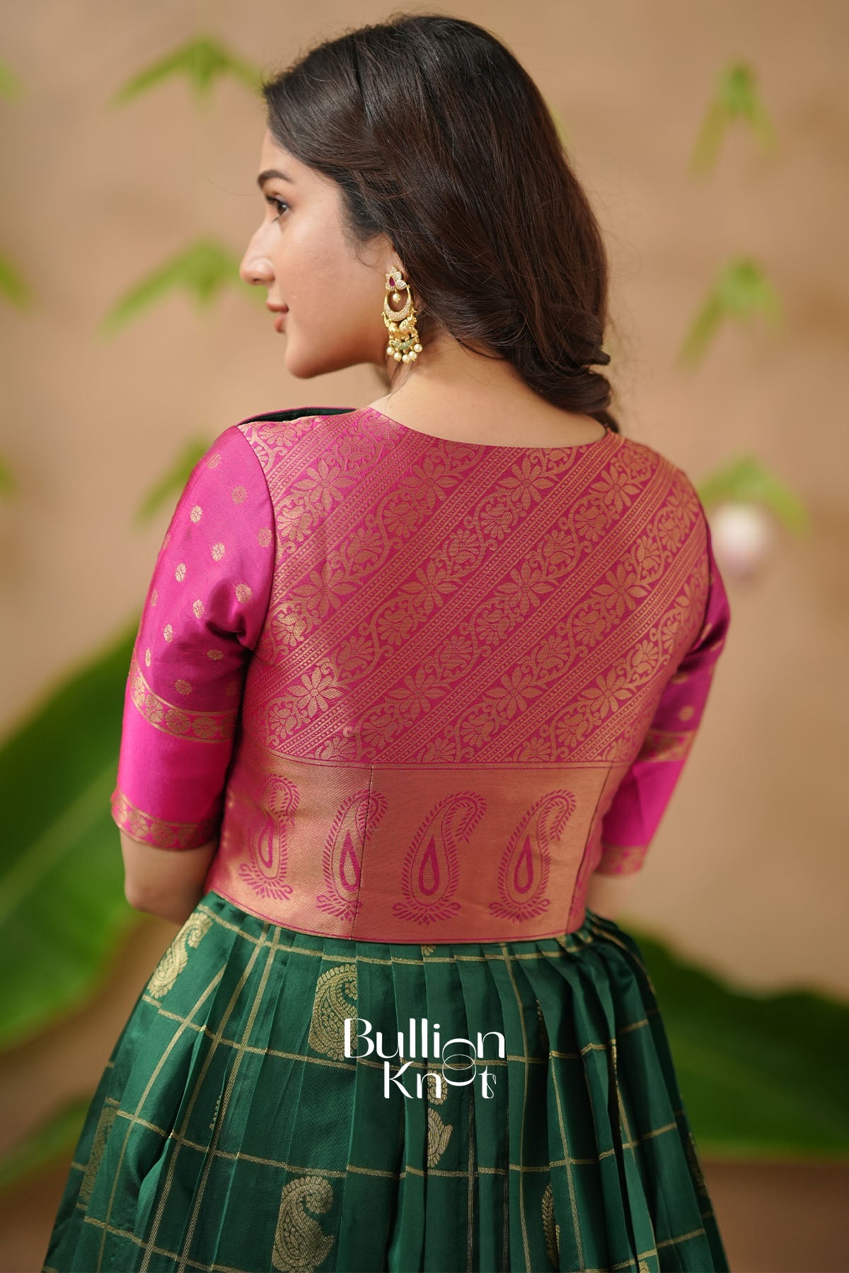 Sandhya Pattu Green Jacket With Anarkali Gown Dress