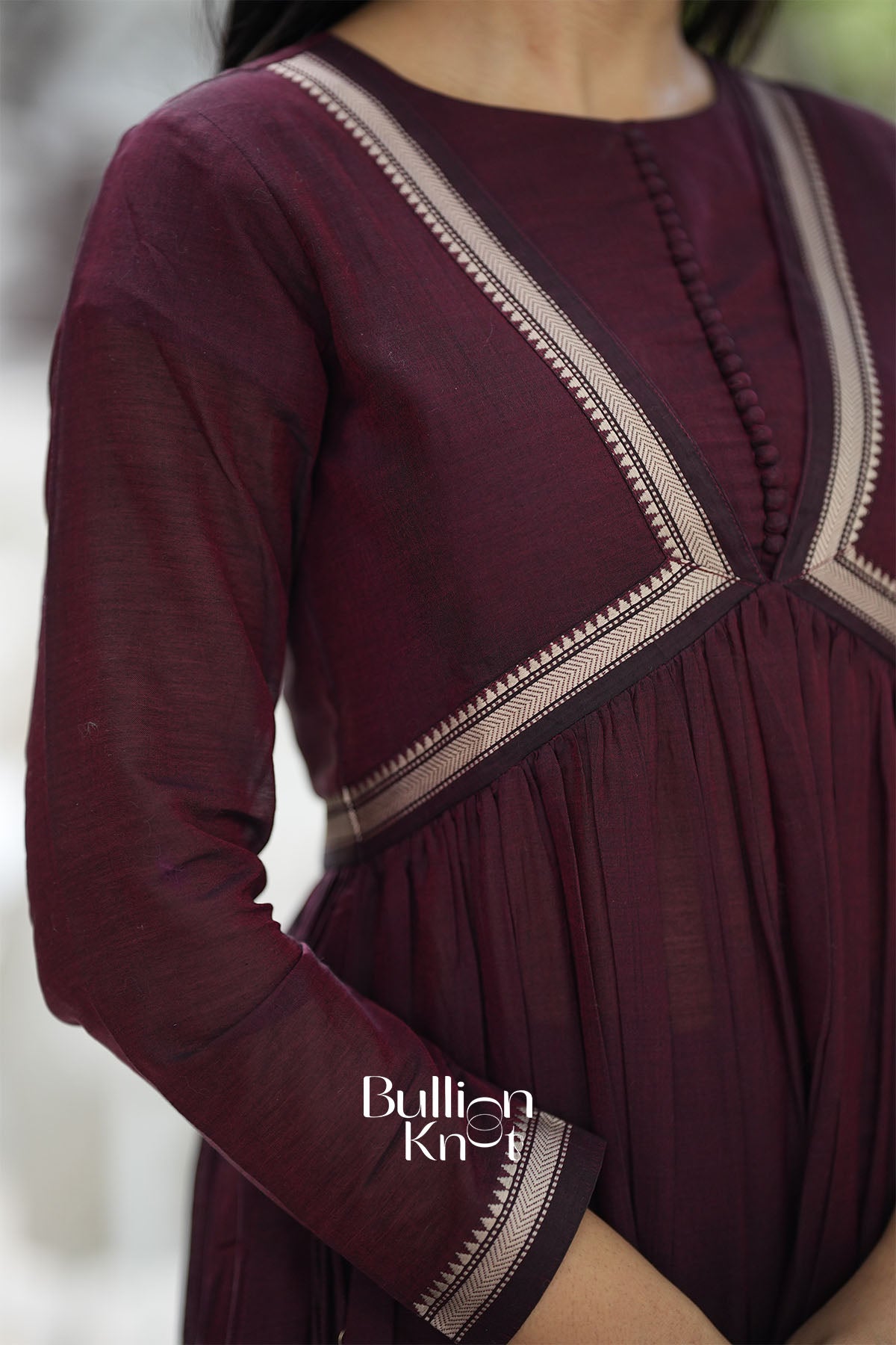 Sarvangi Handloom Kurta Set in Deep Brown