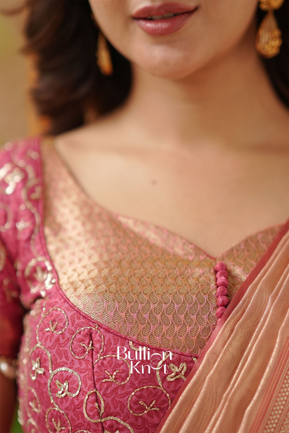 Pratiksha 2-In-1 Tissue Zari Lehenga Set In Peach Gold