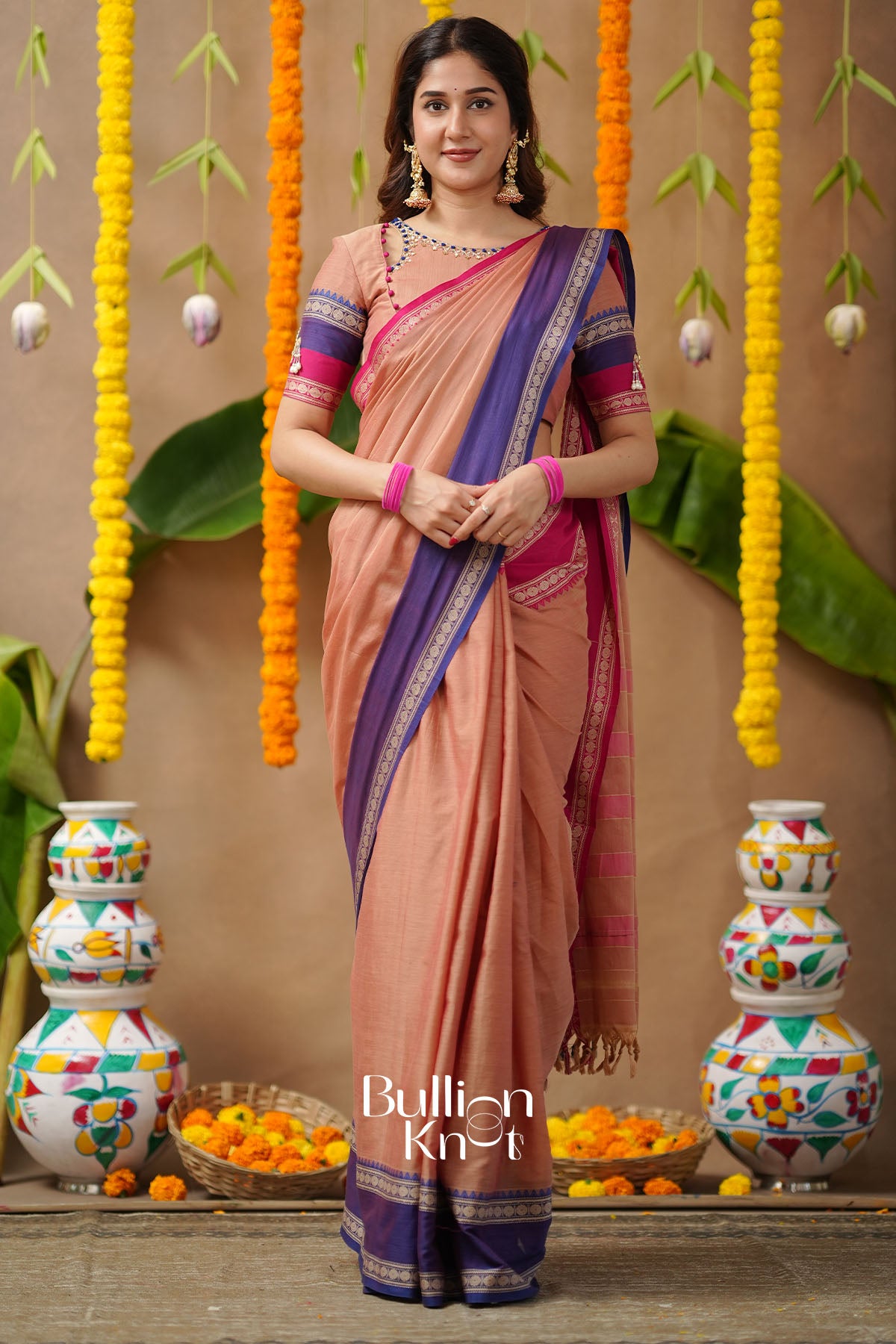 Mridula 2-In-1 Half Saree In Navy Blue