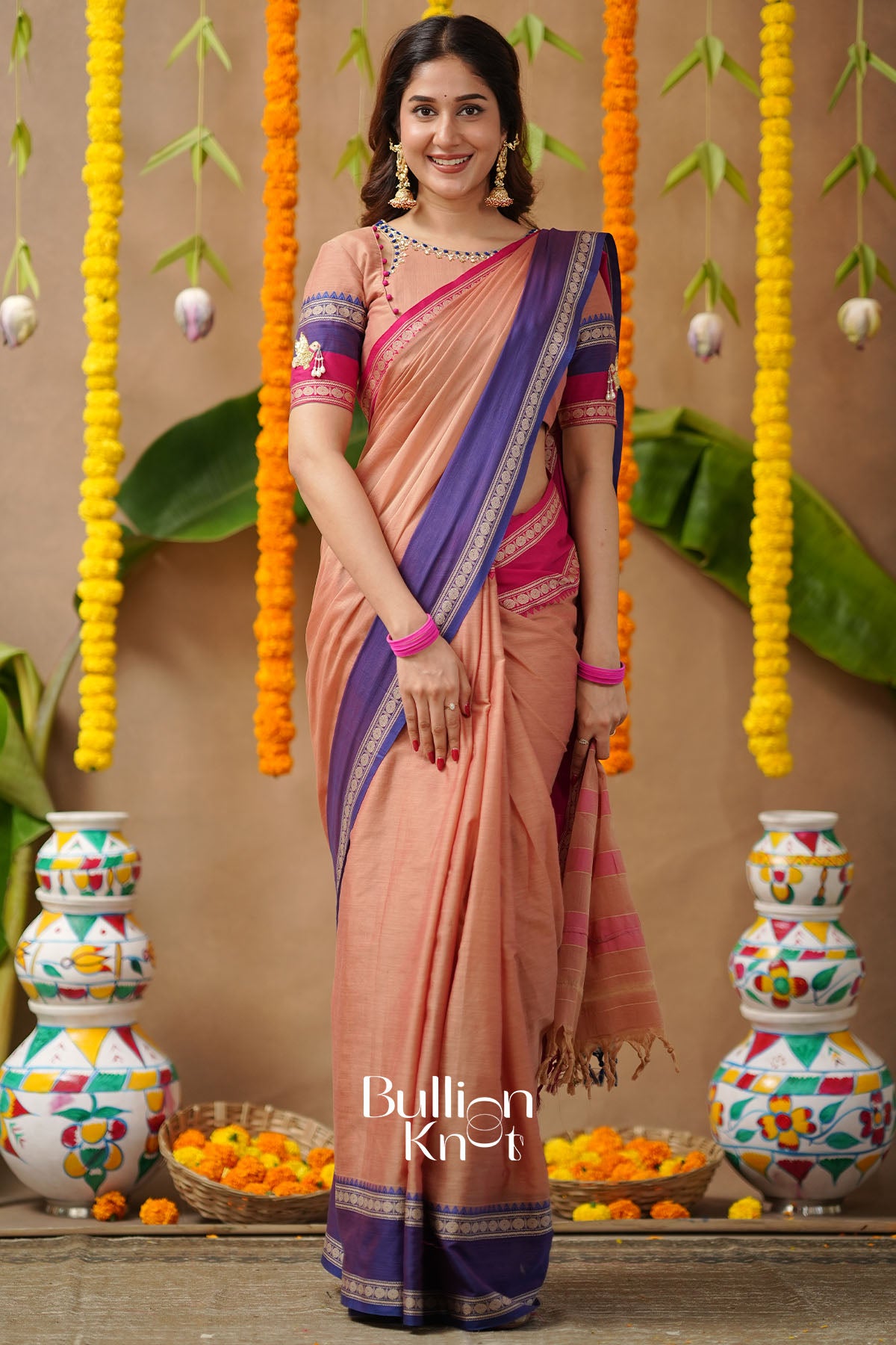 Mridula 2-In-1 Half Saree In Navy Blue
