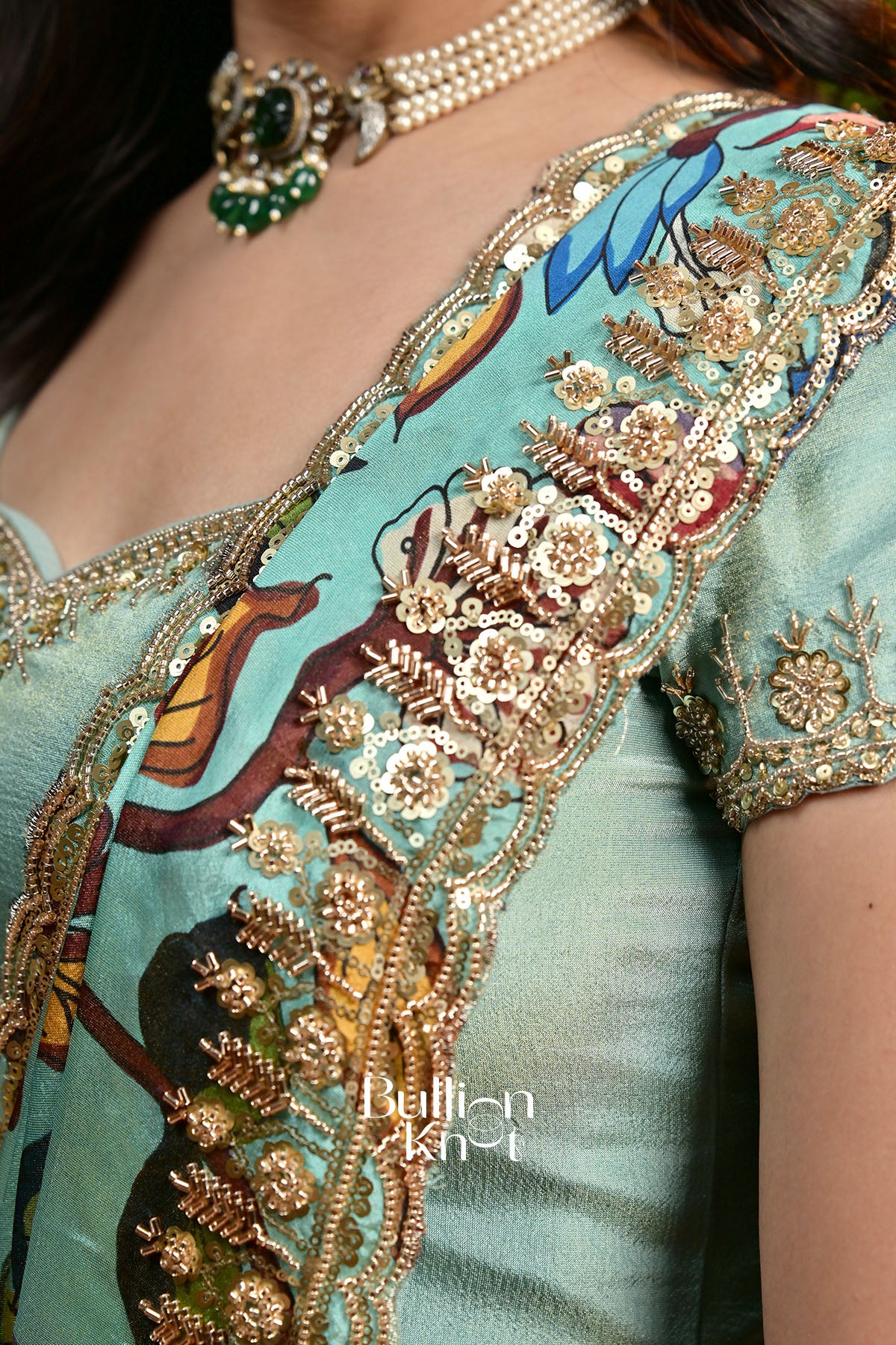 Dakshina Kalamkari Tissue zari Exclusive Lehenga Set