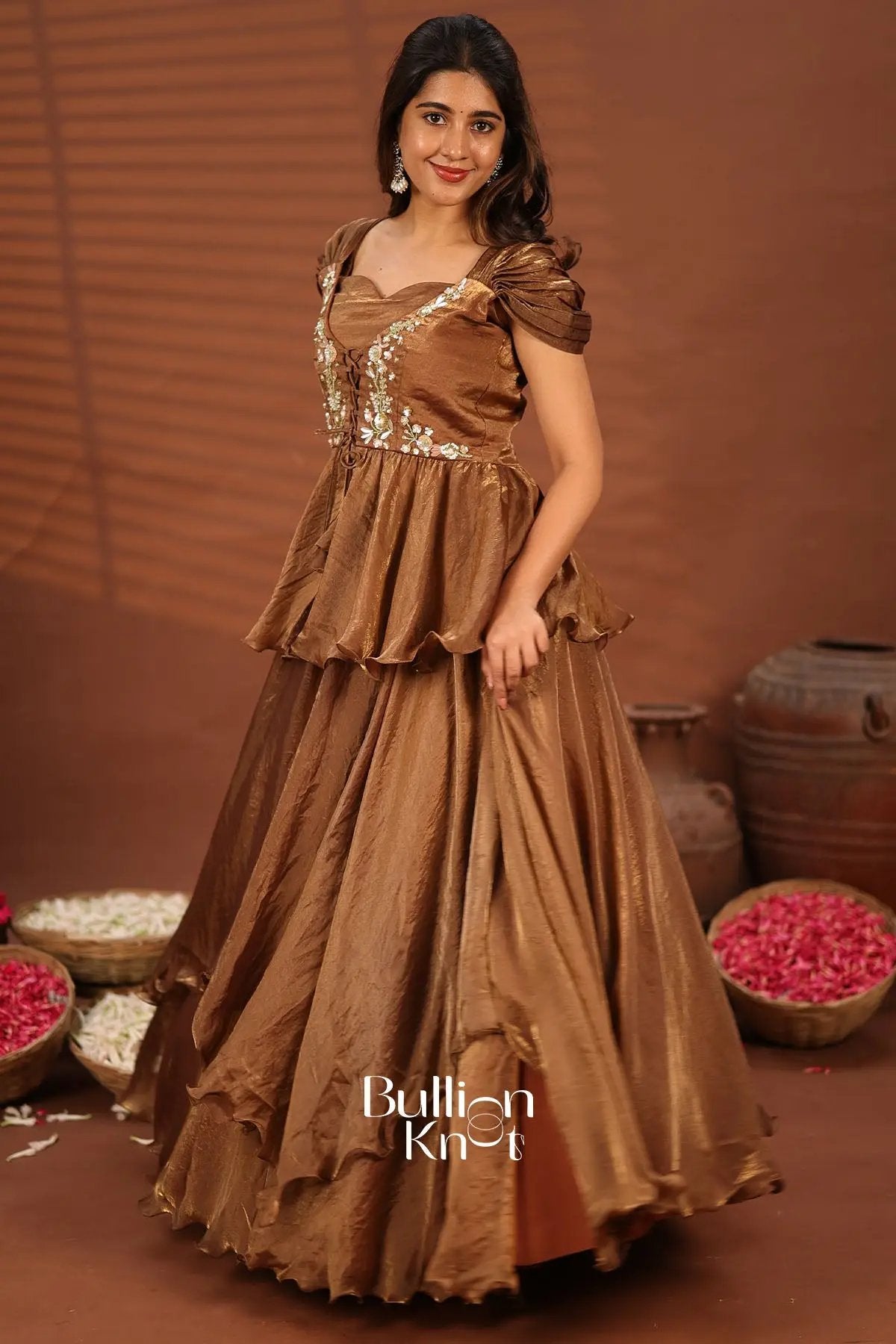 Fiza Brown Indowestern Dress