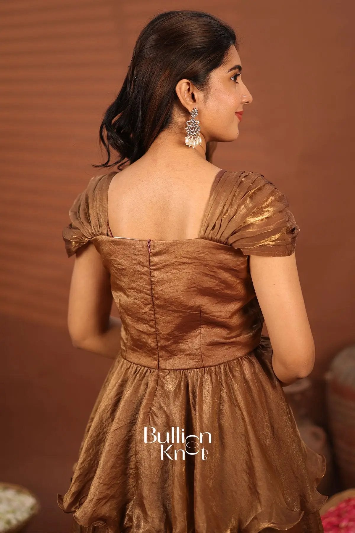 Fiza Brown Indowestern Dress