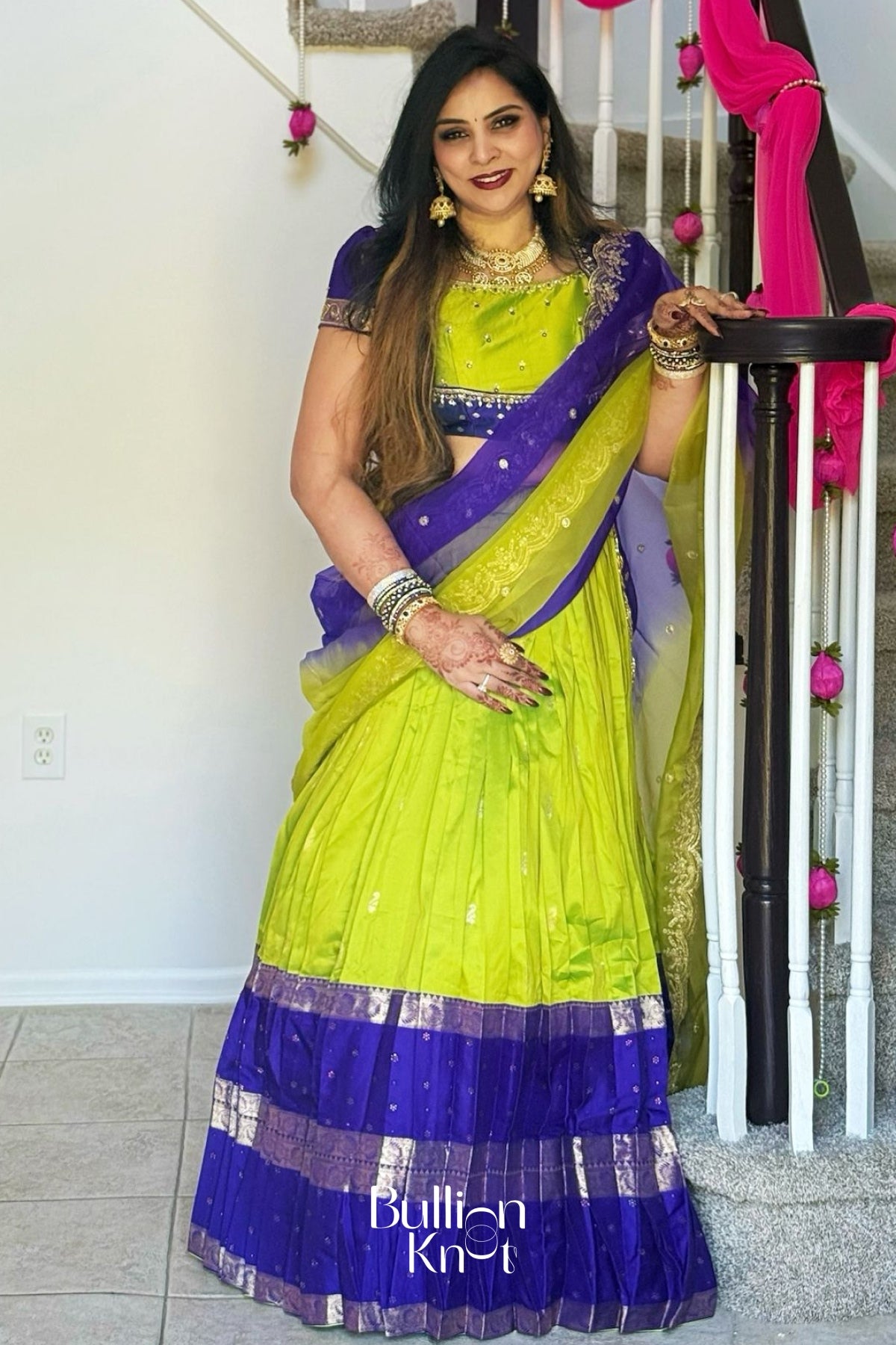 Nishkala Gadval Lime Lehenga Set