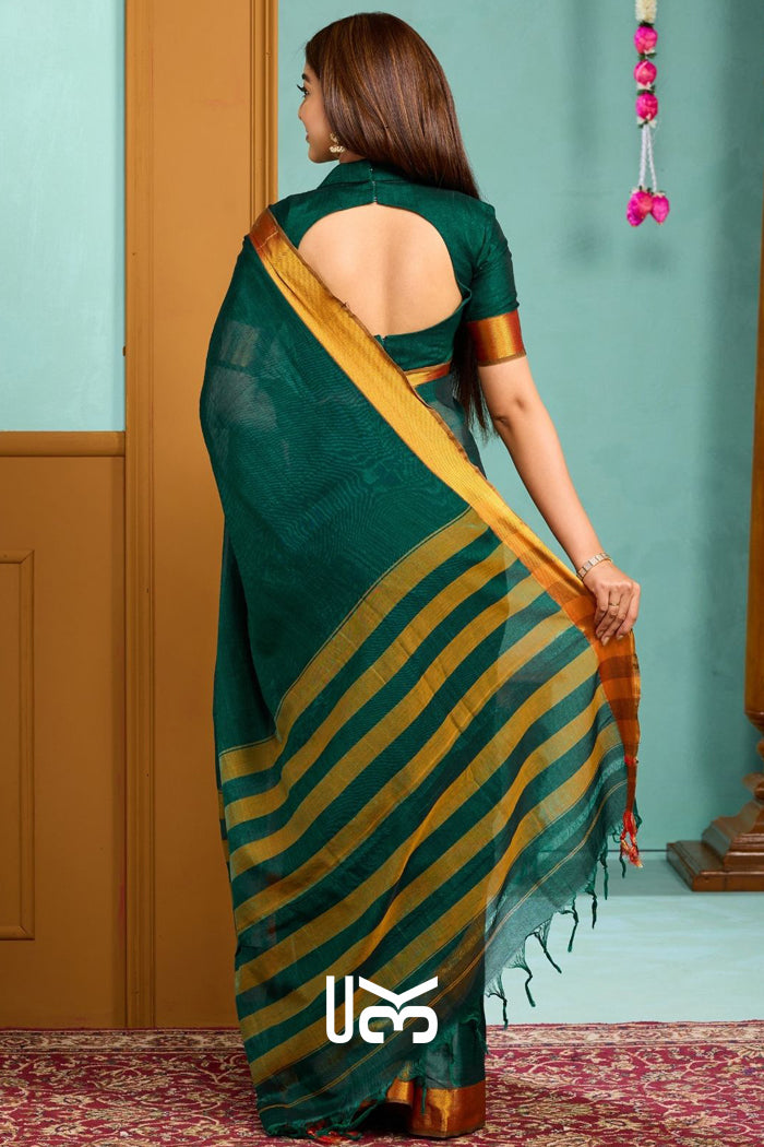 Gamya Handloom Saree in Green