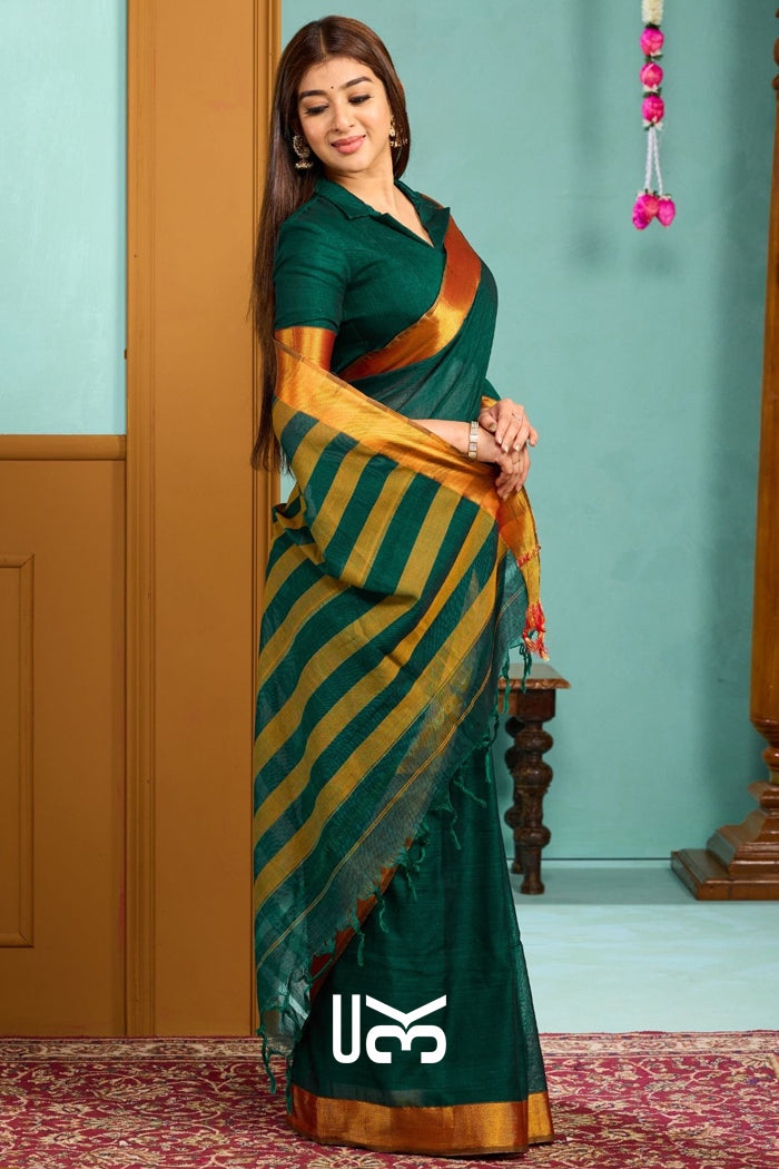 Gamya Handloom Saree in Green