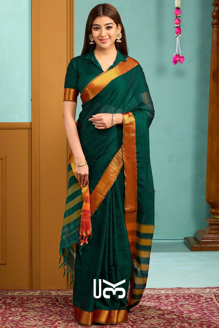 Gamya Handloom Saree in Green
