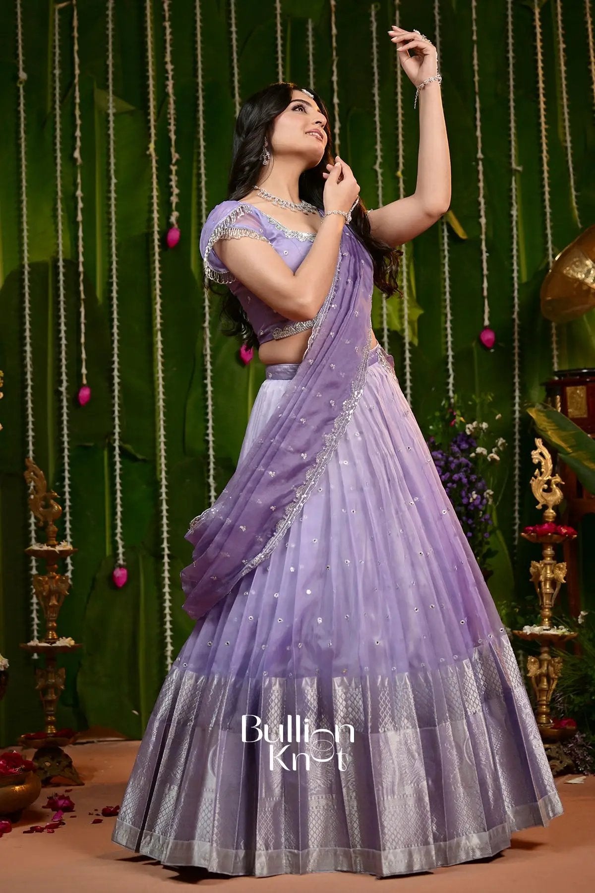 Gaurika Purple Organza Lehenga Set