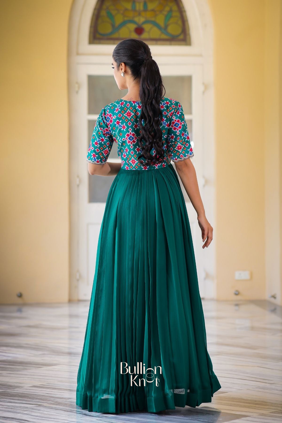 Gehna Patola Maxi (Dress) in Green