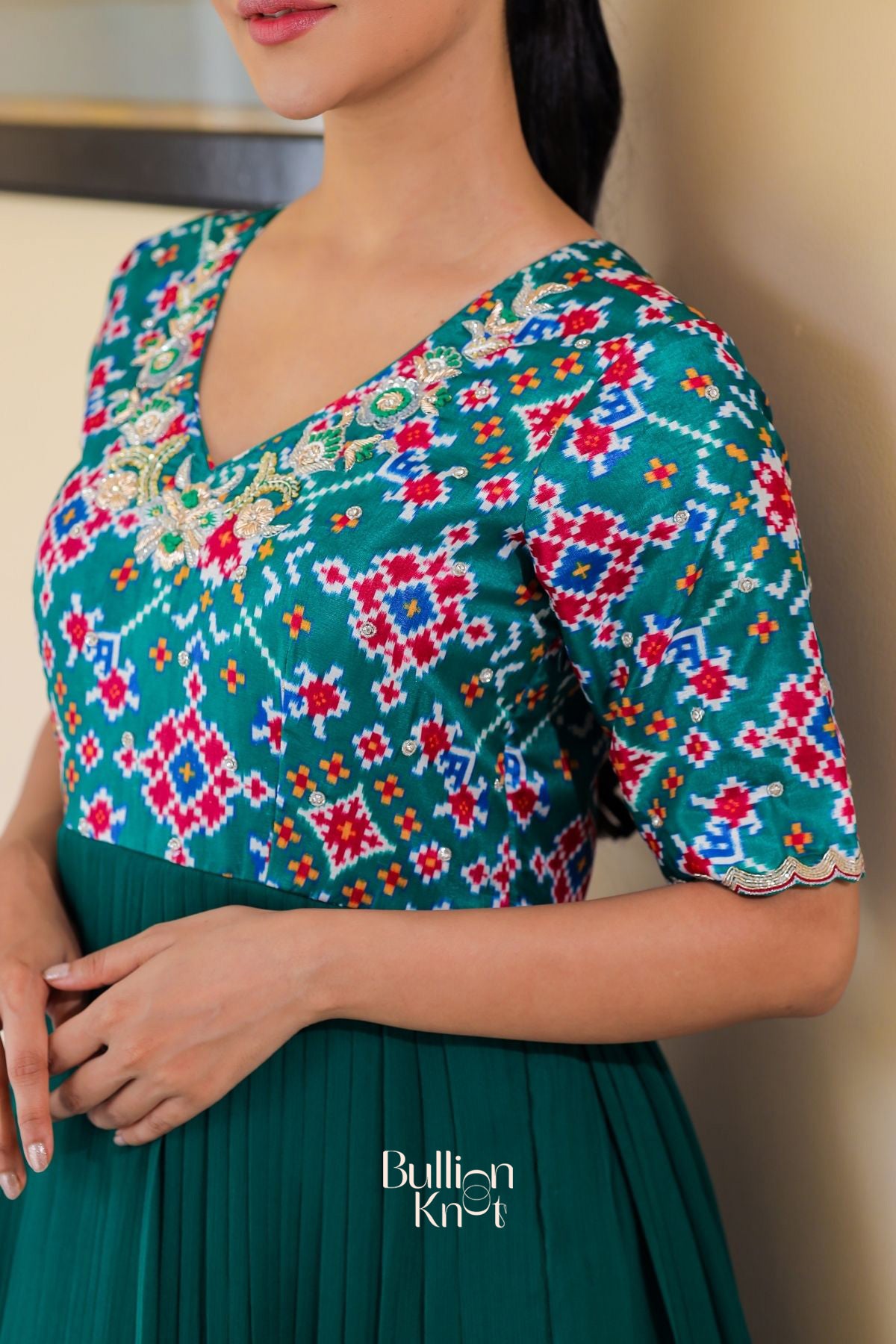 Gehna Patola Maxi (Dress) in Green