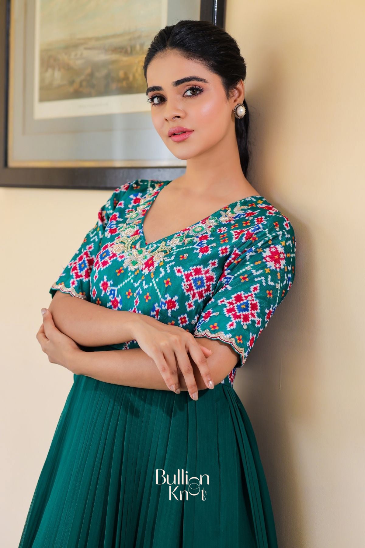 Gehna Patola Maxi (Dress) in Green