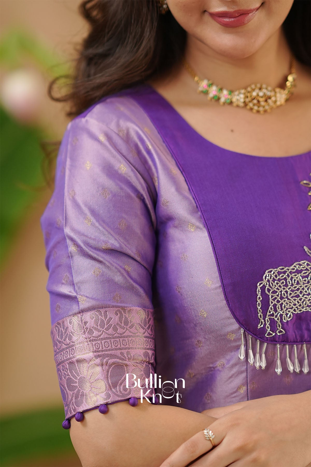 Gopika Soft Silk Purple Handwork Anarkali Gown Dress