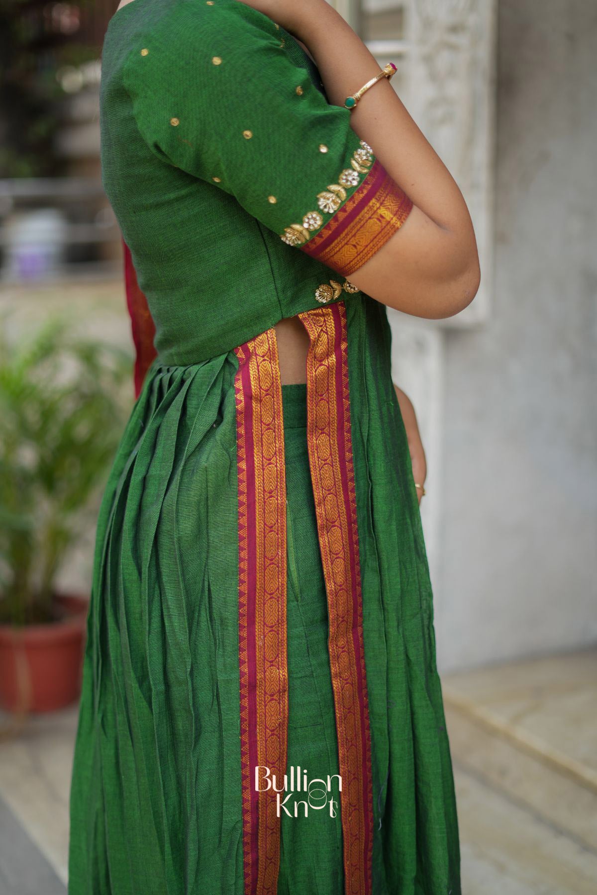 Gunjan Handloom Kurta Set (Dress) in Green