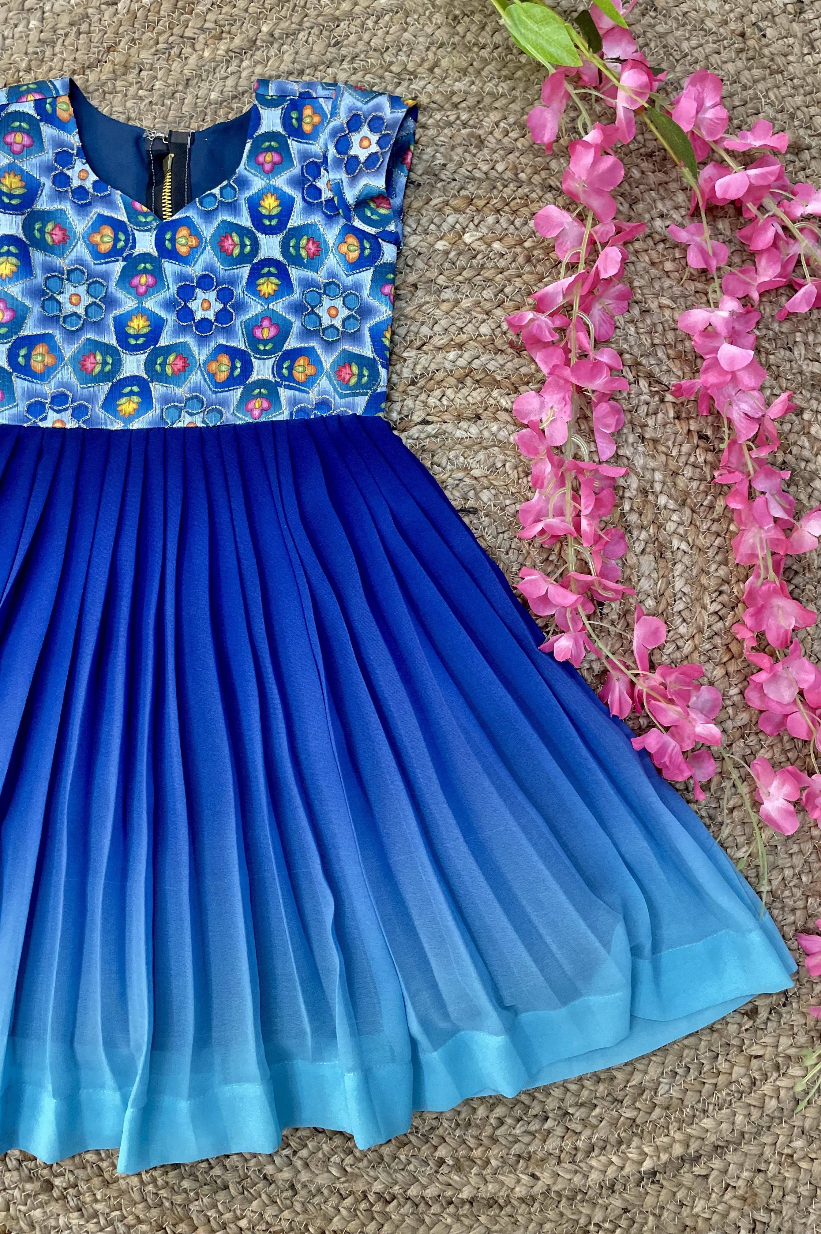 blue baby frock