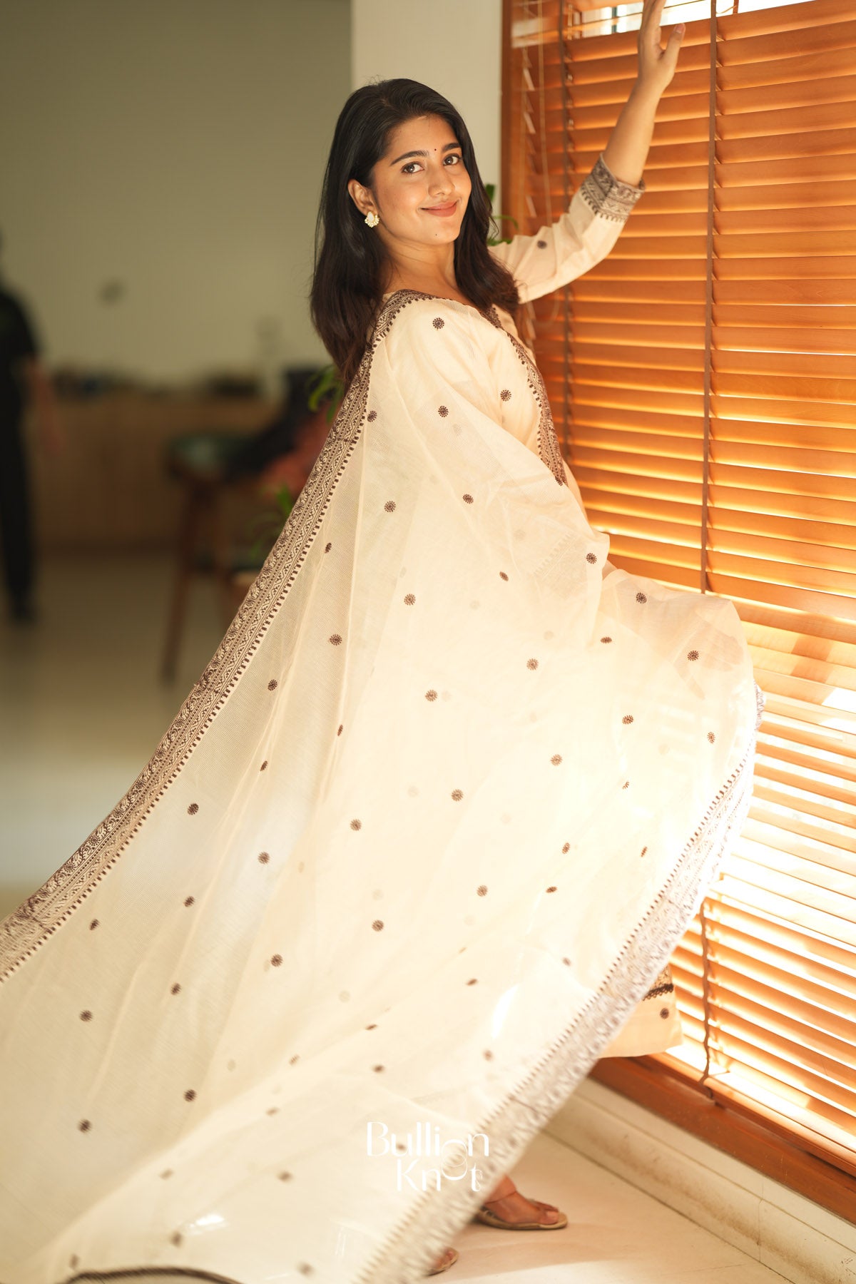 Ivana Kota Doria Kurta Set (Dress) in Vanilla