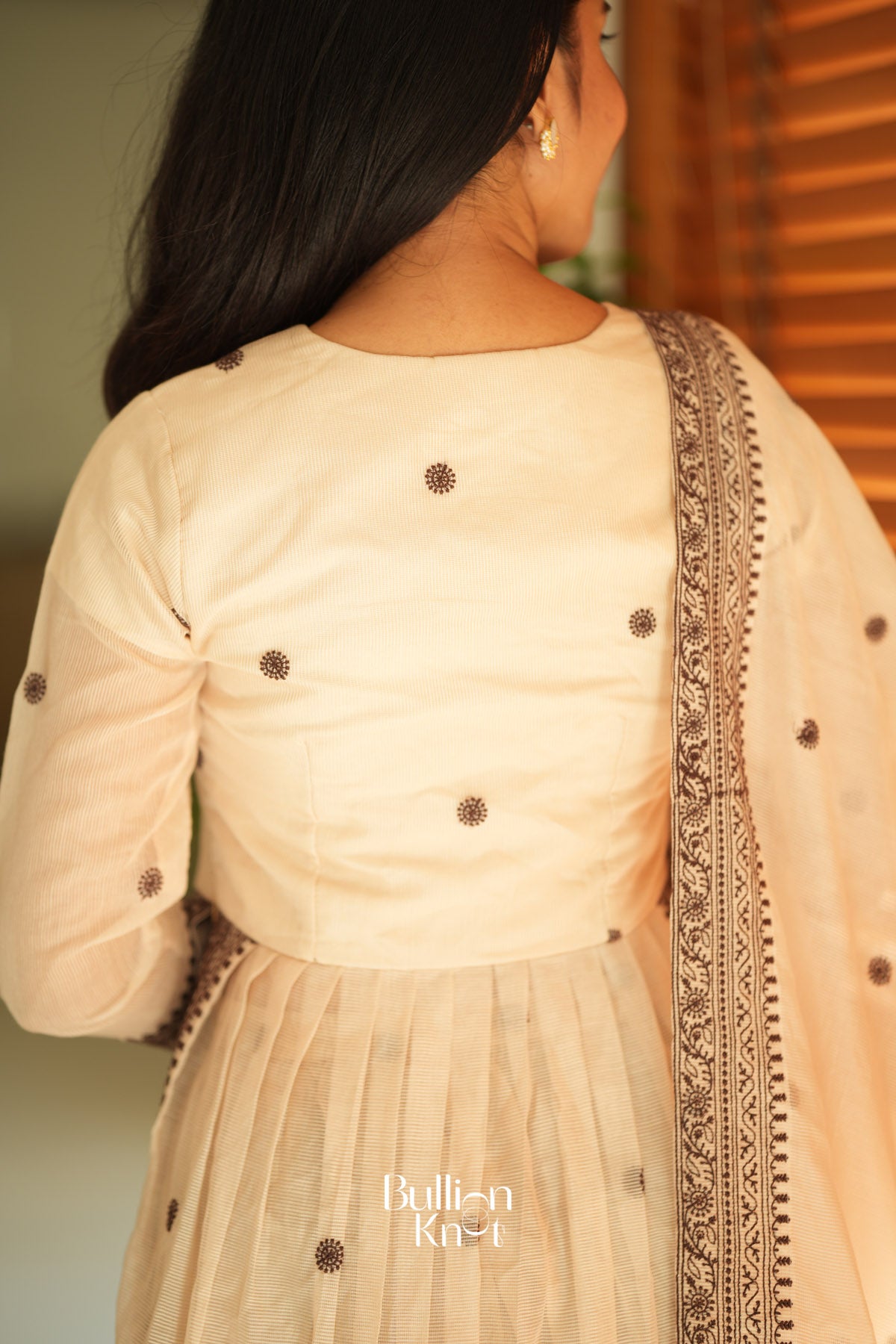 Ivana Kota Doria Kurta Set (Dress) in Vanilla