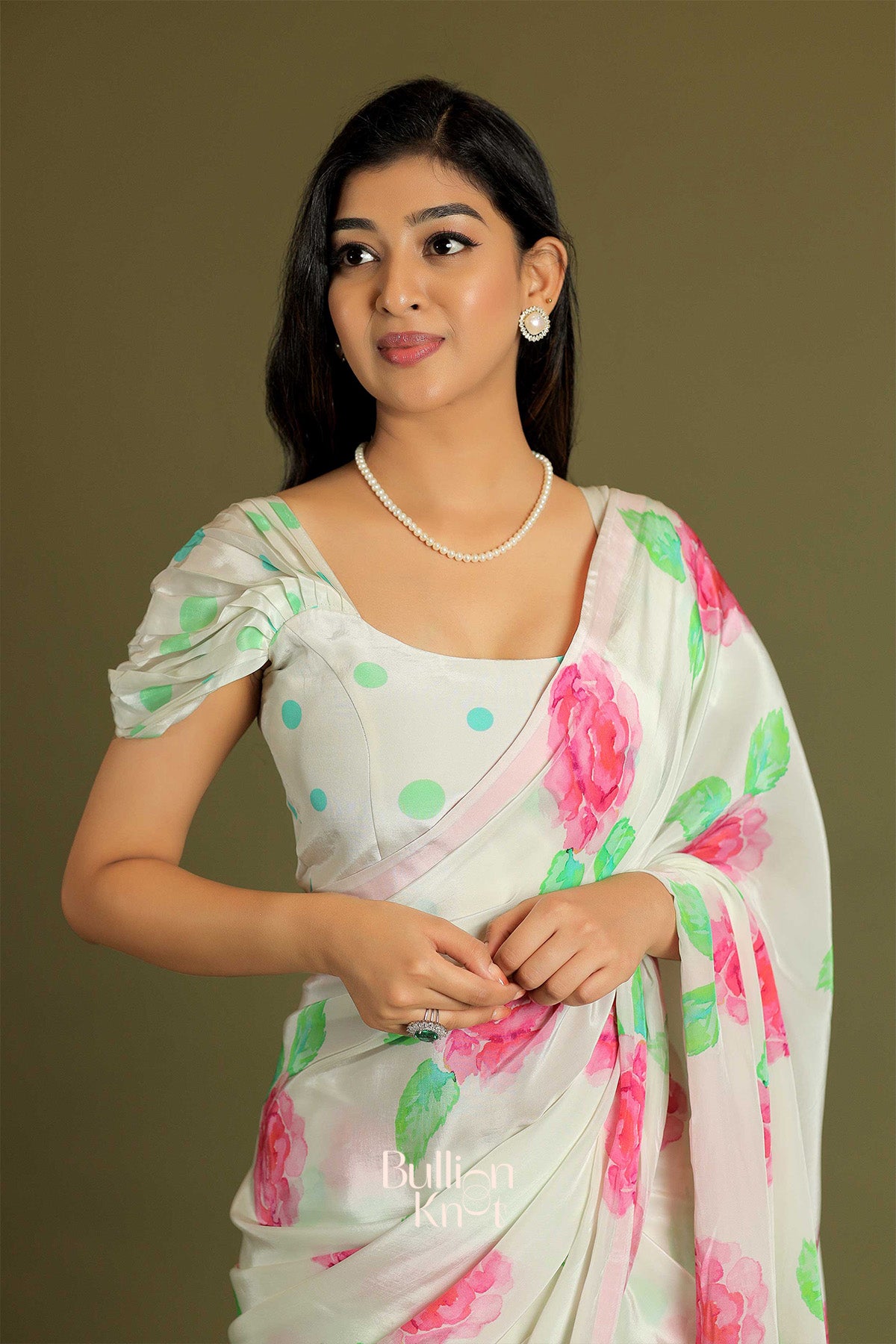 Jessika Rose saree with vintage-inspired floral print