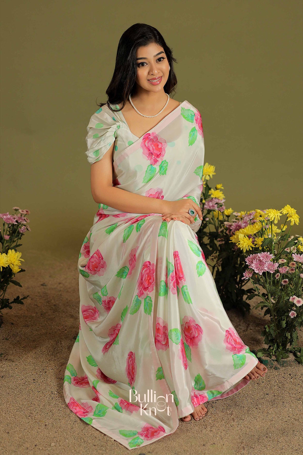 Jessika Rose saree blending retro charm and floral beauty