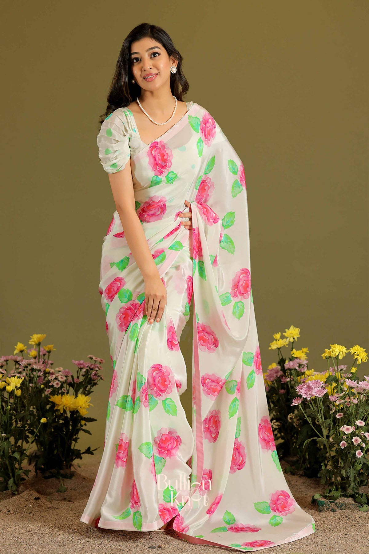 Jessika Rose-printed retro saree with timeless appeal