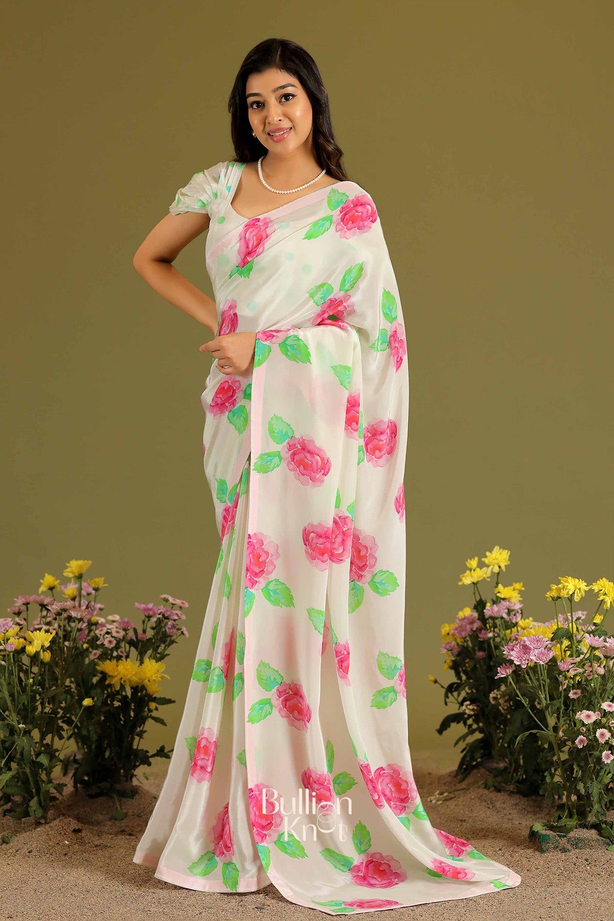 Jessika saree with classic floral design and nostalgic charm