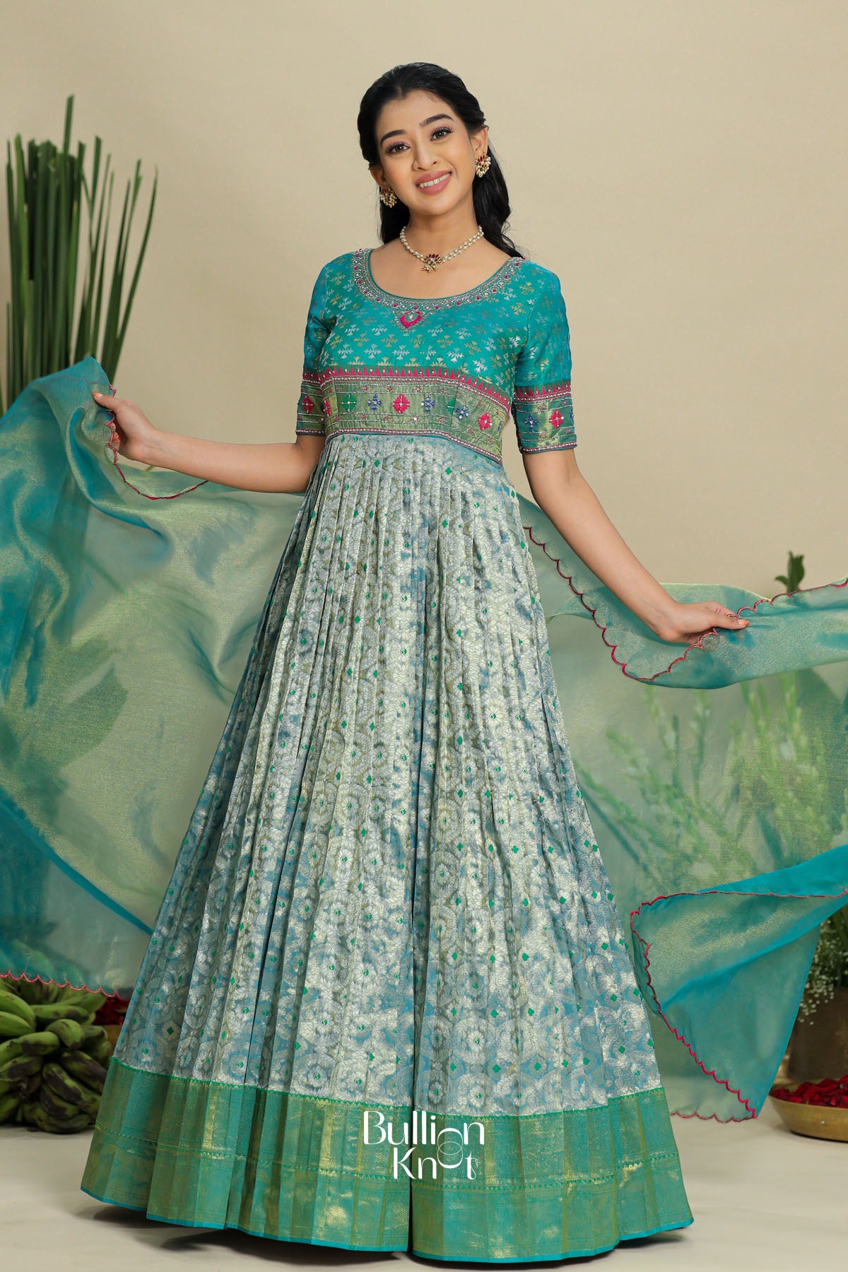 Jyoti Patola Zari (Dress) in Turquoise