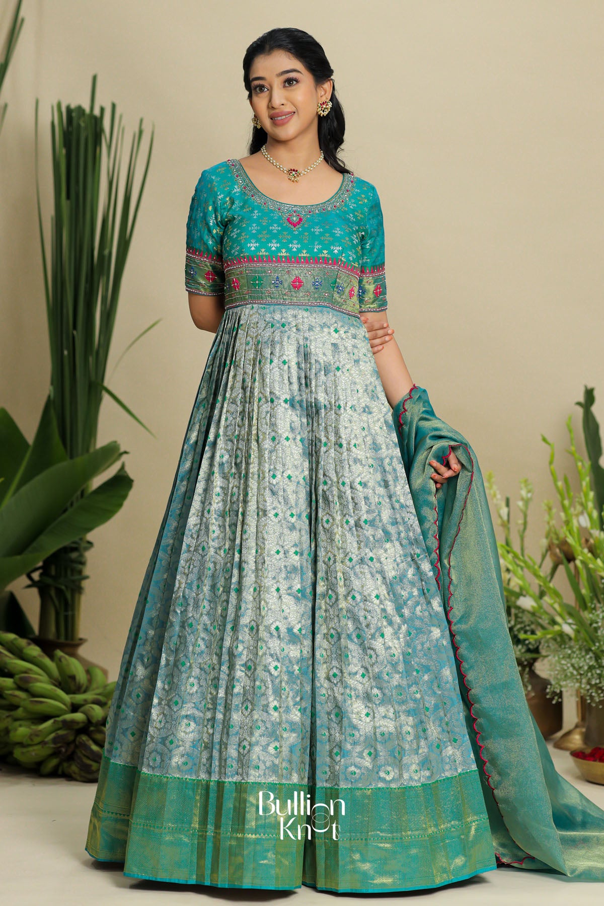 Jyoti Patola Zari (Dress) in Turquoise